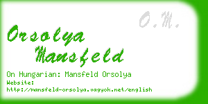 orsolya mansfeld business card